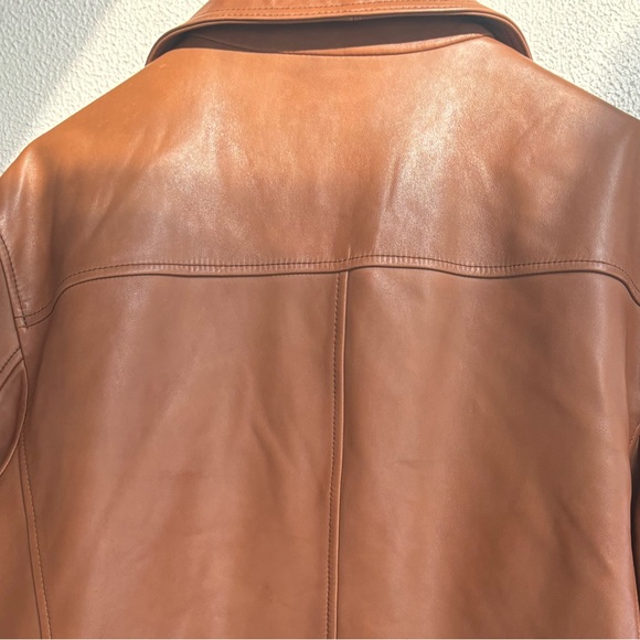 Lovely vintage inspired oversized 100 genuine lambskin leather bomber jacket XL - Picture 10 of 12